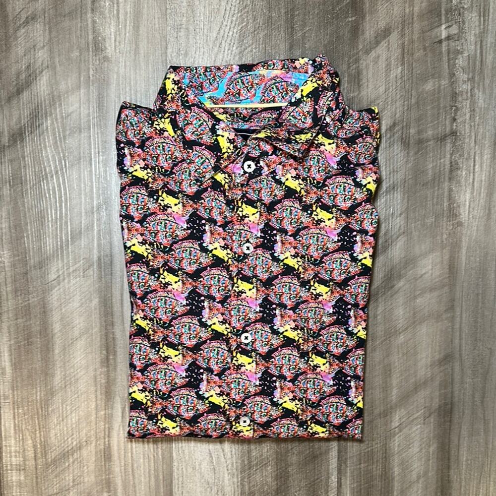 David Smith Australia Tropical Fish Short Sleeve Button Down - 2XL